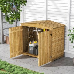 Living and Home Outdoor Wooden Garden Storage Tool Shed Cabinet