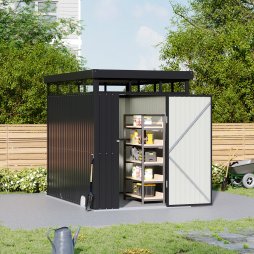 Living and Home 5.3 x 8.5FT Outdoor Metal Garden Storage Shed, Anthracite