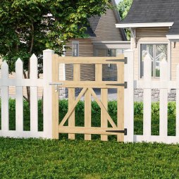 Living and Home 2.5x3ft Outdoor Wooden Garden Gate Fence Door