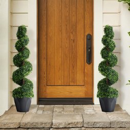 Living and Home 120cm 2 Pack Artificial Topiary Spiral Boxwood Tree Fake Plant