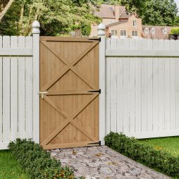 Living and Home 100cm W X 183cm H Garden Flat Top Pine Wood Gate Kit