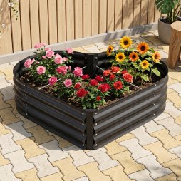 Galvanised Steel Raised Garden Bed, 108cm W x 93cm D x 28.5cm H
