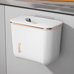 Living and Home Kitchen Bathroom Hanging Waste Bin with Lid 26.6cm W x 14.8cm D x 22cm H