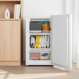 60 L Freestanding Under Counter Upright Freezer, Adjustable Thermostat, White