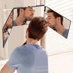 Living and Home 3-way Foldable Makeup Mirror with Telescoping Hooks
