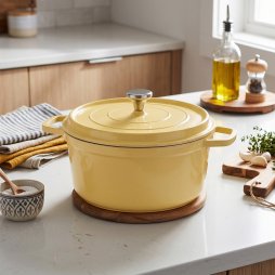 Living and Home 4.75 L Enameled Dutch Oven with Dual Handles and Lid