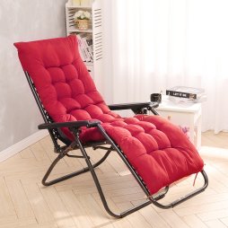 Living and Home 160cm W x 50cm D Non-slip Sun Lounger Cushion for Garden Patio, Red