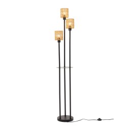 3-Light Boho Rustic Floor Lamp No Bulb