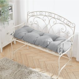 Living and Home Light Grey Rectangular Tufted Bench Cushion Seat Pad