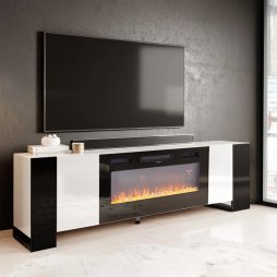 Living and Home Recessed Electric Fireplace TV Stand with Remote Control
