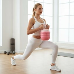 Living and Home Adjustable Water-Filled Kettlebell, 2-10kg Weight with Ergonomic Grip, Pink