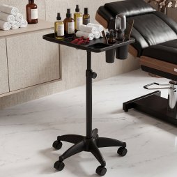 Living and Home Adjustable-Height Salon Tray on Wheels with Tool Holders