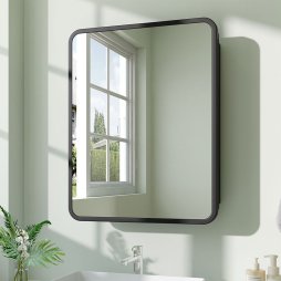 Wall-Mounted Rectangular Bathroom Storage Mirror Cabinet