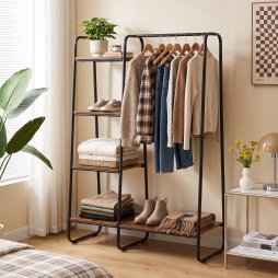 Living and Home Freestanding Clothes Rack with Shelves