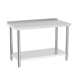 2 Tier Commercial Kitchen Prep & Work Stainless Steel Table with Backsplash