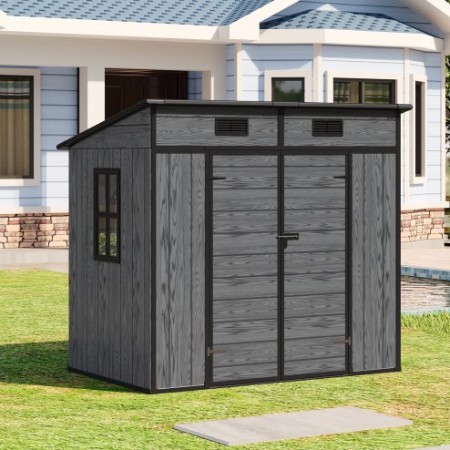 6.3x4FT Outdoor Plastic Garden Storage Shed