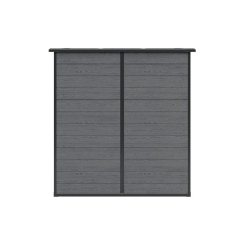 6 x 6FT Outdoor Dark Grey Wood Grain Plastic Garden Storage Shed w/ Window