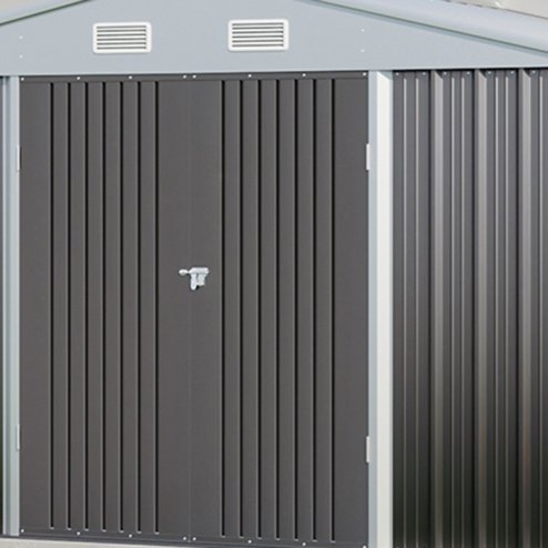 10.42 x 8.71FT Metal Garden Storage Shed with Lockable Door