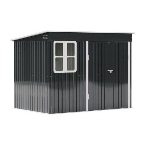 8.56 x 5.79FT Outdoor Metal Garden Storage Shed