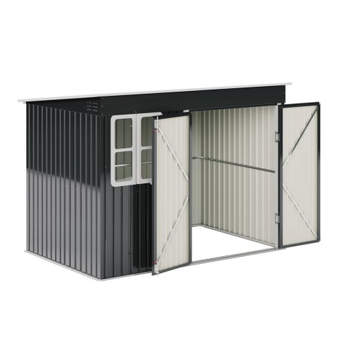 8.56 x 5.79FT Outdoor Metal Garden Storage Shed