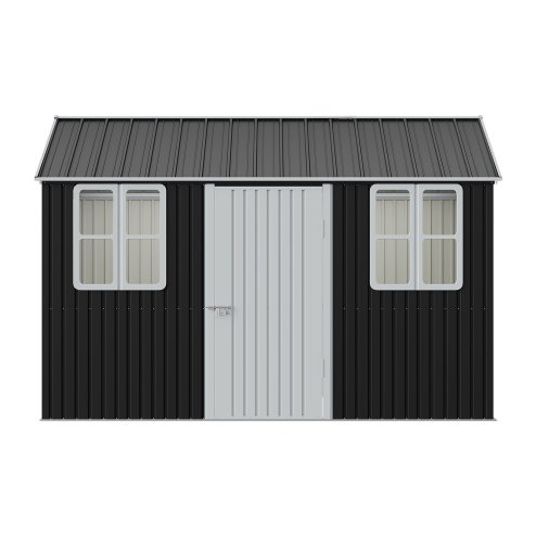 11.81 x 10.24FT Metal Apex Roof Garden Tool Shed