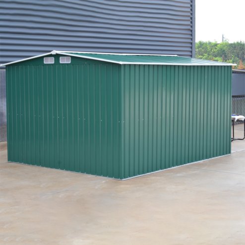 10.24 x 8.43FT Large Metal Garden Tool Storage Shed, Green