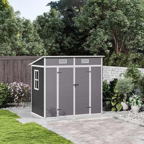 Living and Home 6x4FT Outdoor Plastic Garden Storage Shed