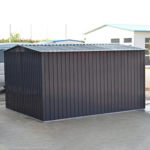 10.24 x 8.43FT Large Metal Garden Tool Storage Shed, Anthracite