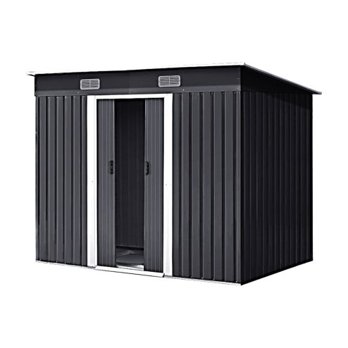 7.81 x 4.3FT Metal Storage Tool Shed for Garden Patio, Charcoal Black