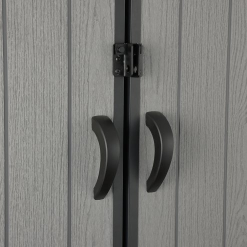 5.33 x 3.38FT Gray Wood Grain Plastic Tool Shed Garden Storage Shed