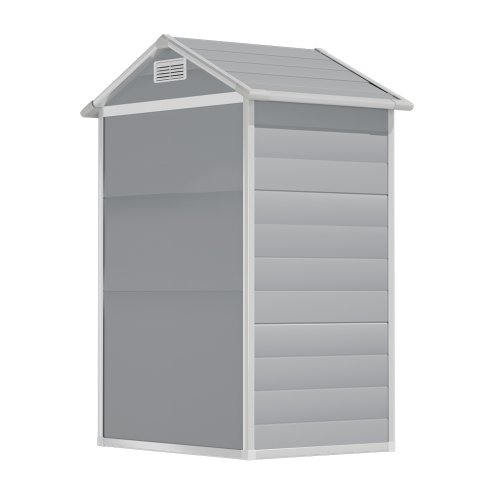 Living and Home 4.4 x 3.4FT Garden Plastic Storage Shed with Lockable Hinged Door