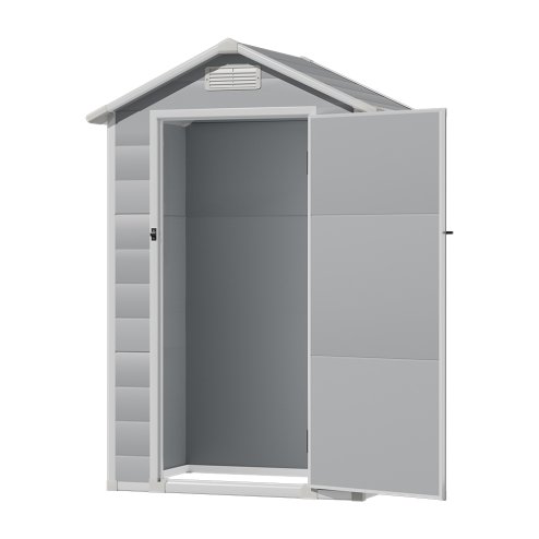 Living and Home 4.4 x 3.4FT Garden Plastic Storage Shed with Lockable Hinged Door