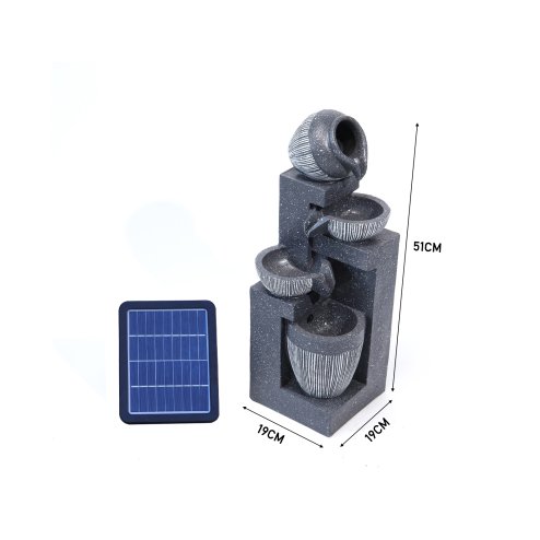 Living and Home Outdoor LED Water Fountain Rockery Decor with Pump Solar Power