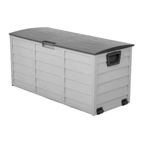 Living and Home 290L Waterproof Lockable Outdoor Storage Deck Box with Wheels
