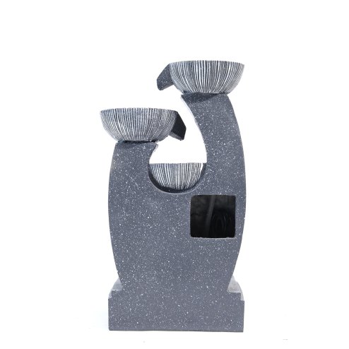 Living and Home 4 Bowls Solar Light Fountain Water Feature with LED Flowing Water Effect Outdoor