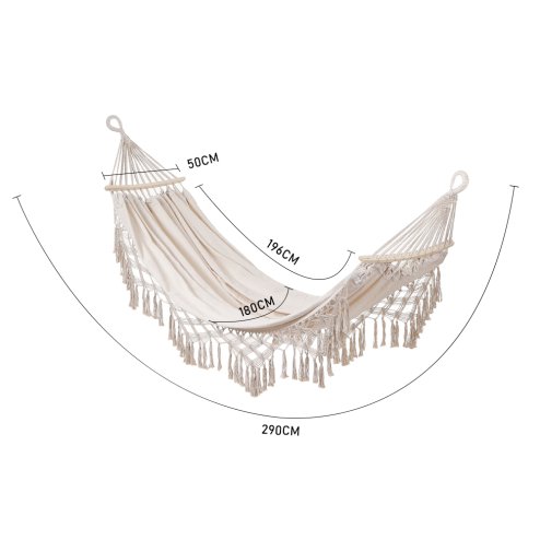 Camping Hanging Canvas Hammock with Balance Spread Bar