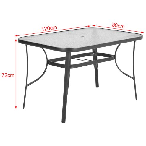 Tempered Glass Outdoor Coffee Table with Parasol Hole