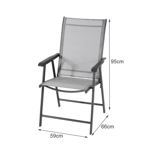 3-Piece Outdoor Tempered Glass Garden Table with Two Foldable Chairs
