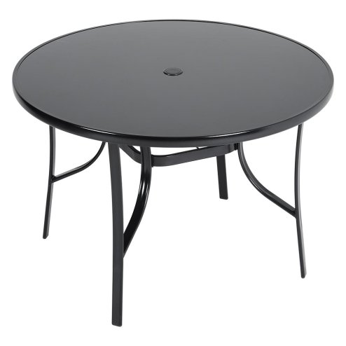 5-Piece Outdoor Tempered Glass Garden Table with Four Rattan Chairs