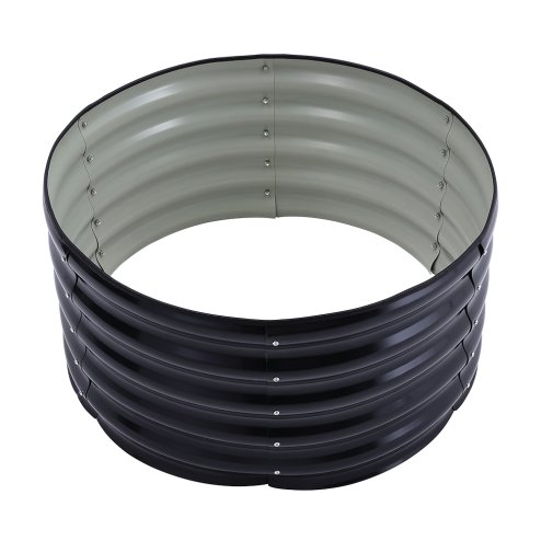 Living and Home Round Galvanized Steel Raised Garden Bed 80cm Dia x 40cm H, Anthracite