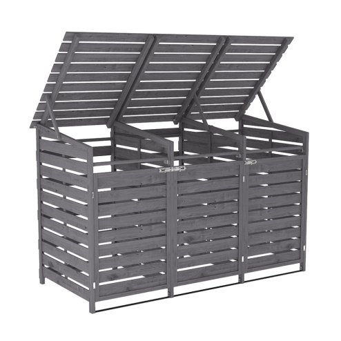 Living and Home Outdoor Spruce Wood Garbage Can Garden Storage Shed