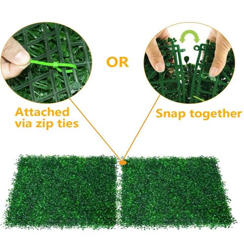 Living and Home 6Pcs Decorative Artificial Boxwood Panels for Indoor Outdoor 40x60cm
