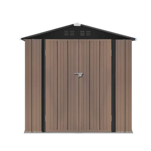 6.56 x 4.17FT Apex Roof Garden Tool Shed, Brown