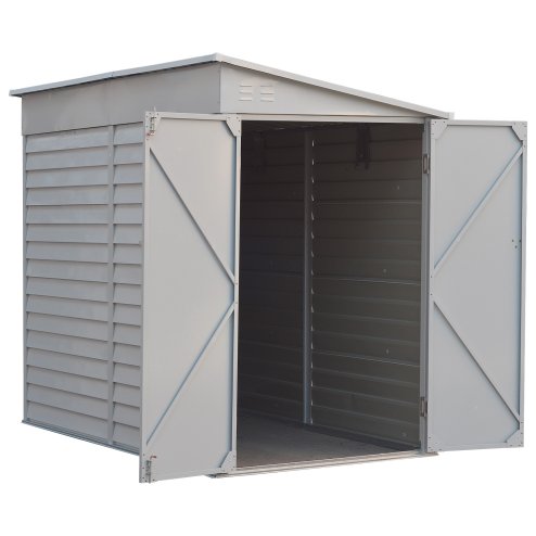 Living and Home 4.7x8.8FT Outdoor Metal Garden Storage Shed, White