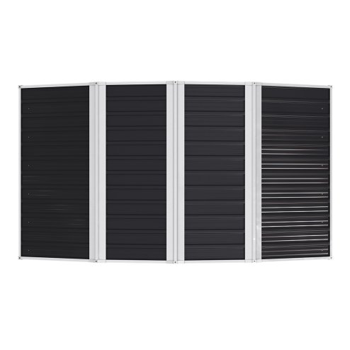 Living and Home Large Galvanized Steel Acrylic Storage Shed, Charcoal Black