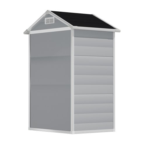 Living and Home 4 x 3FT Apex Roof Garden Plastic Storage Shed with Lockable Door