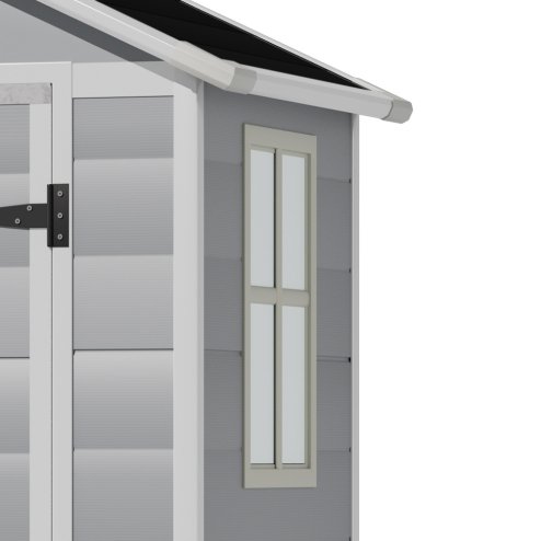 Living and Home 4 x 3FT Apex Roof Garden Plastic Storage Shed with Lockable Door