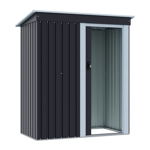 Living and Home 5 x 3 FT Outdoor Metal Storage Shed with Lockable Door