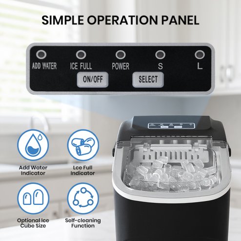 Living and Home Countertop Bullet Ice Maker with Handle