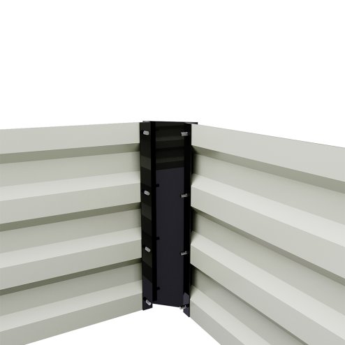 Living and Home Anthracite Galvanised Steel Raised Garden Bed, 100cm W x 100cm D x 30cm H